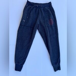 Under Armour Joggers Men LG Gray Loose Fit Sweatpants Tapered Logo Zip Pocket